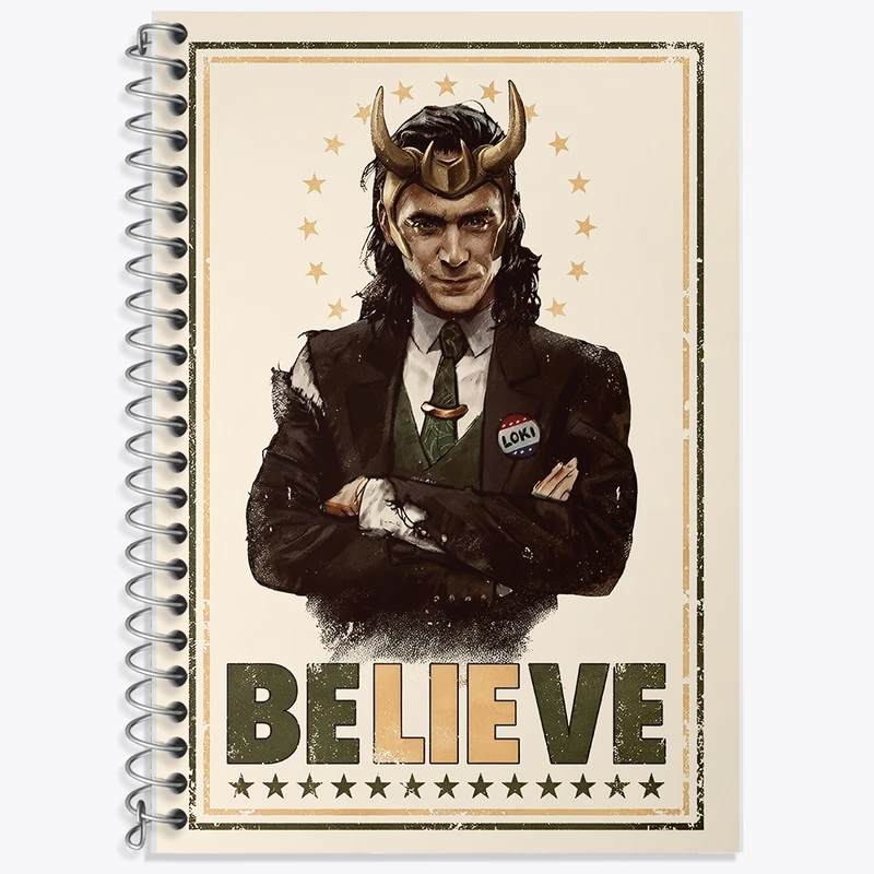 دفتر زبان دوخط 50 برگ خندالو طرح لوکی مارول (Marvel) کد F13579