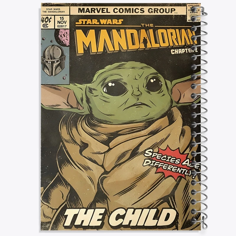 دفتر طراحی 50 برگ خندالو طرح بیبی یودا کد F9664