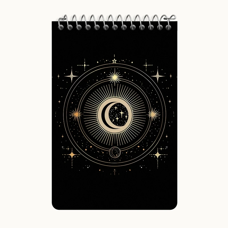 دفتر یادداشت 50 برگ خندالو طرح ماه مینیمال کد F3082