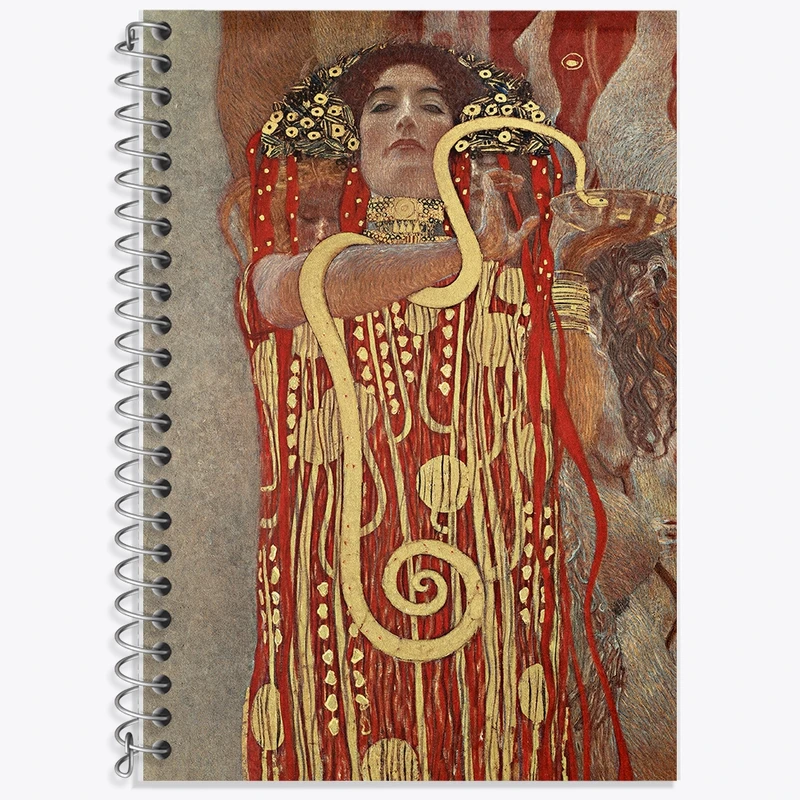 دفتر زبان 50 برگ خندالو مدل سه خط طرح نقاشی بهداشت اثر گوستاو کلیمت کد F12150