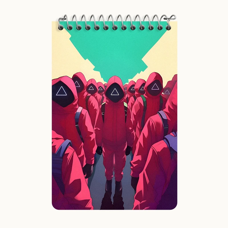 دفتر یادداشت 50 برگ خندالو طرح بازی مرکب (Squid Game) کد F11851