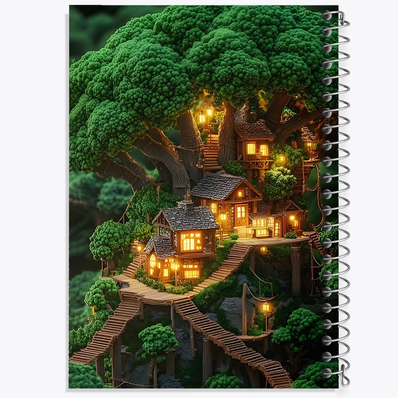 دفتر طراحی 50 برگ خندالو طرح کلبه های جنگلی کد F12745