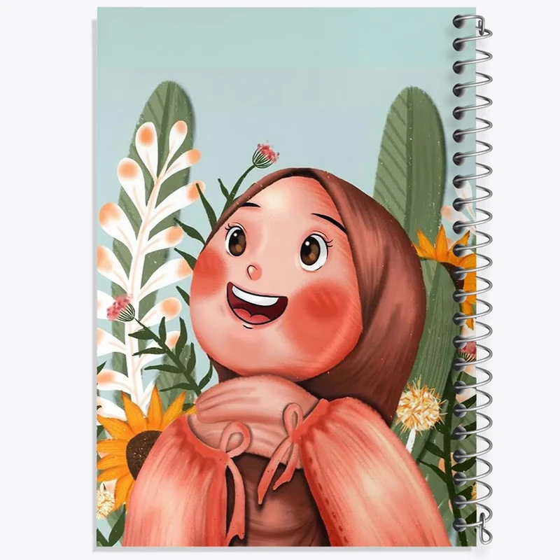 دفتر طراحی 50 برگ خندالو طرح دخترانه باحجاب کد 25986