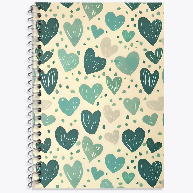 دفتر زبان 50 برگ خندالو مدل سه خط طرح قلب قلبی کد N6669