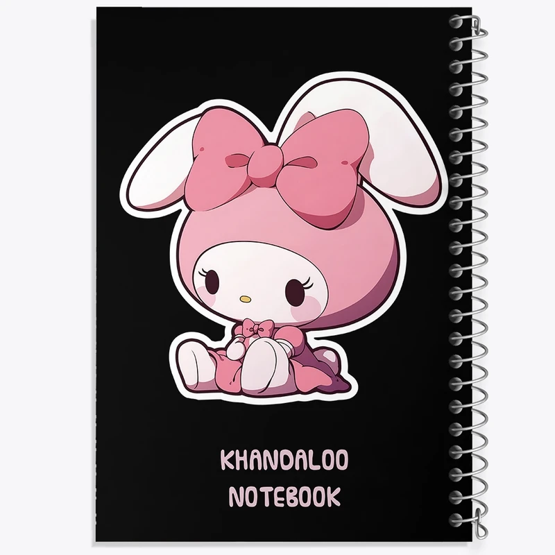 دفتر ژورنال نویسی 50 برگ خندالو مدل نقطه ای طرح مای ملودی (My Melody) کد N9061