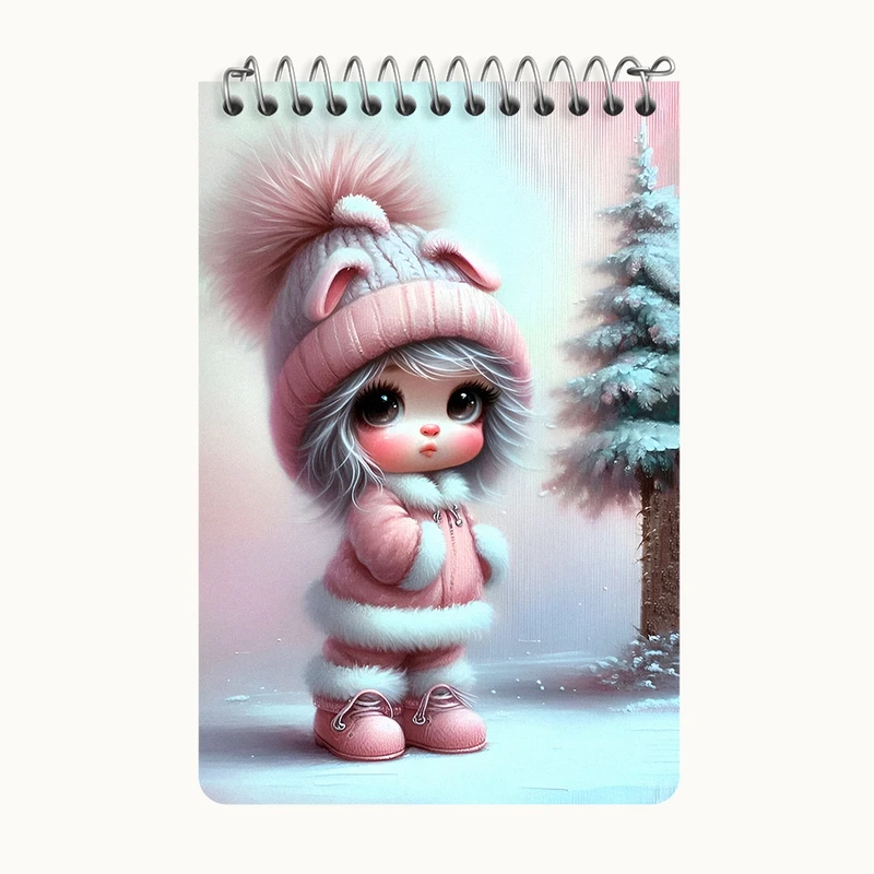 دفتر یادداشت 50 برگ خندالو طرح دختر کیوت و بامزه کد F7133