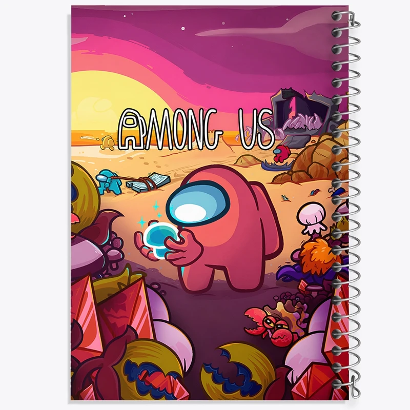 دفتر طراحی 50 برگ خندالو طرح امانگ آس (Among Us) کد N8250