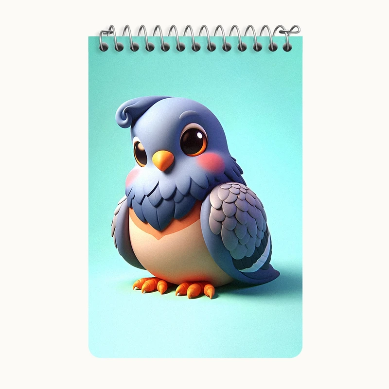 دفتر یادداشت 50 برگ خندالو طرح کبوتر بانمک کد F8412