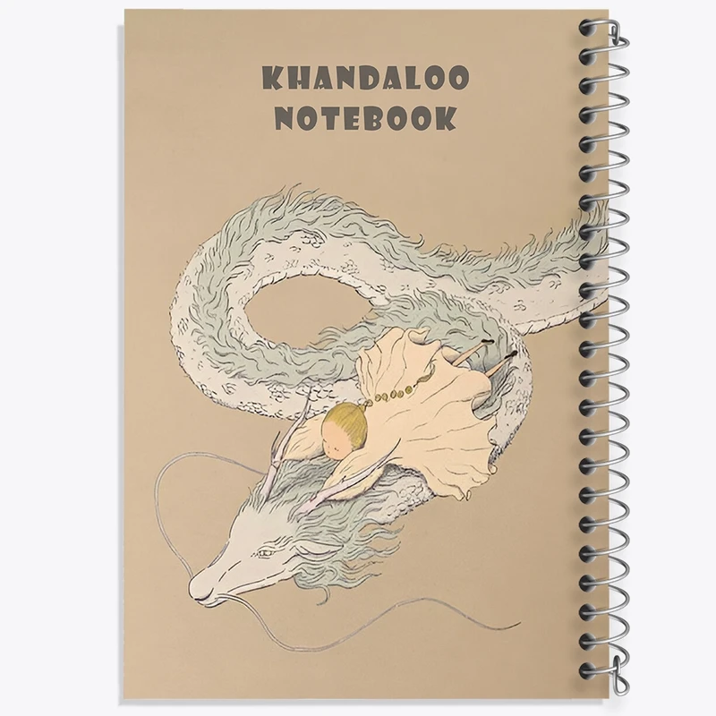 دفتر شطرنجی 50 برگ خندالو طرح اژدها سواری دختر کوچولو کد N8483