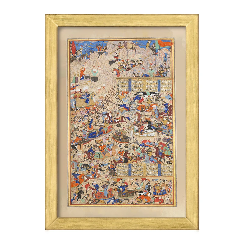 تابلو خندالو طرح نقاشی برگی از شاهنامه ایرانیان و تورانیان کد F12211