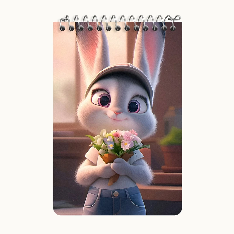 دفتر یادداشت 50 برگ خندالو طرح خرگوش بامزه کد F7255