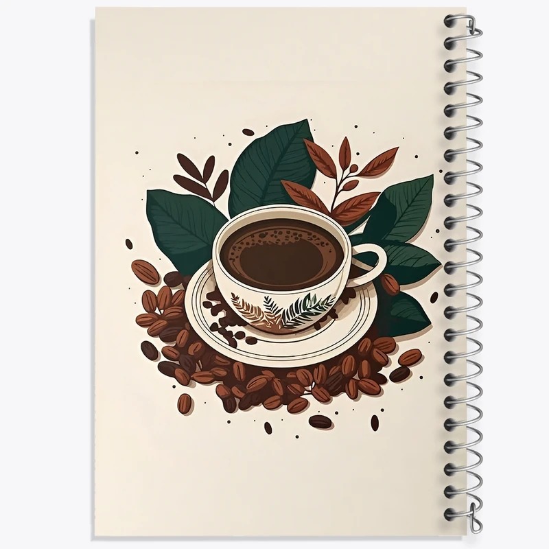 دفتر شطرنجی 50 برگ خندالو طرح فنجان قهوه کد F4256