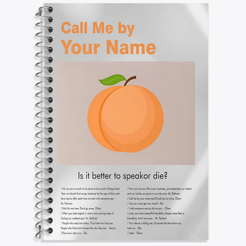 دفتر زبان 50 برگ خندالو مدل دو خط طرح من را با نامت صدا کن (Call Me by Your Name) کد F13832