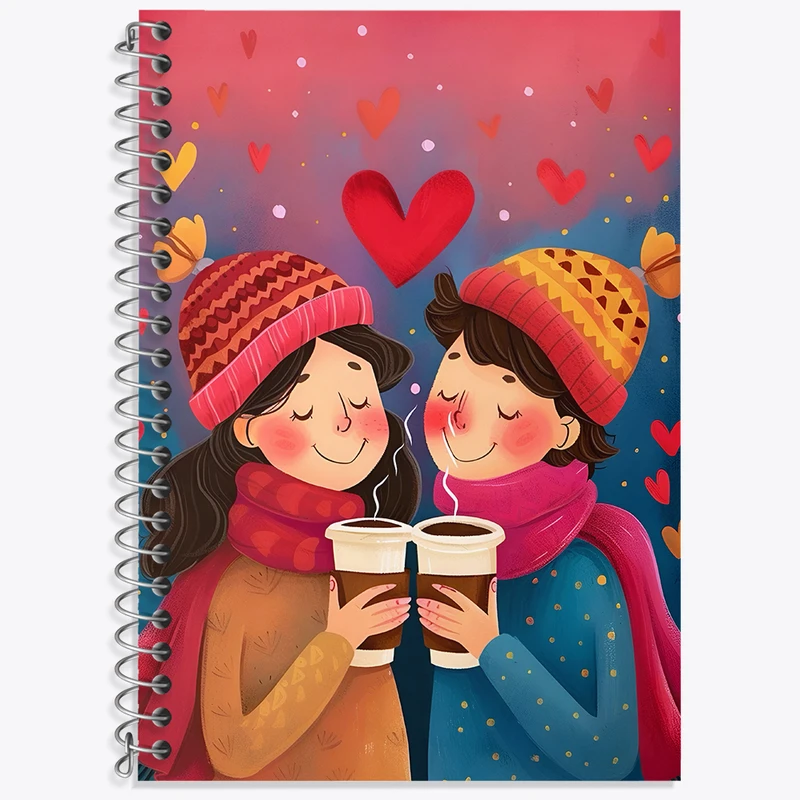 دفتر زبان 50 برگ خندالو مدل دو خط طرح عاشقانه کد N6297