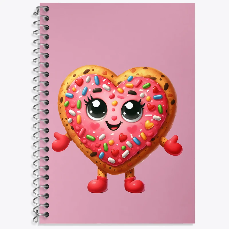 دفتر زبان دوخط 50 برگ خندالو طرح شیرینی قلبی کد N7046