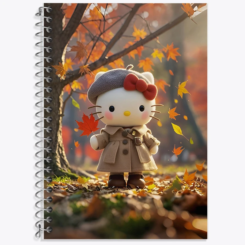 دفتر زبان دوخط 50 برگ خندالو طرح هلو کیتی کد F9460