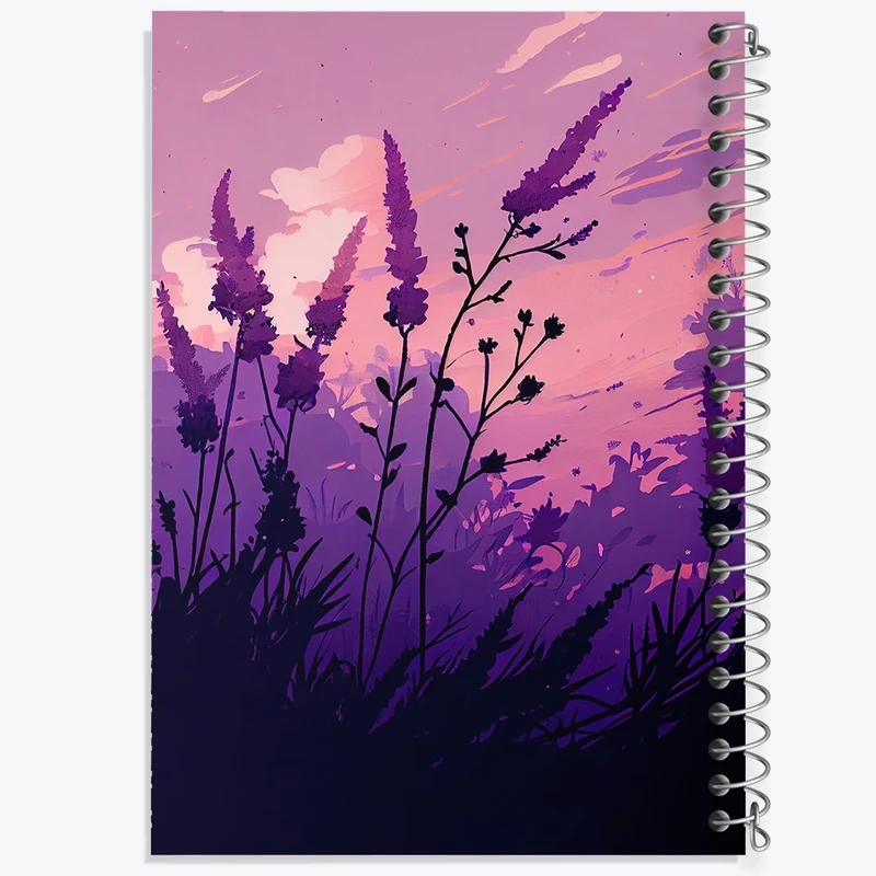 دفتر طراحی 50 برگ خندالو طرح گل بنفش کد F1279