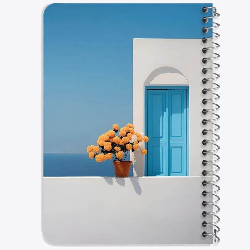 دفتر یادداشت 50 برگ خندالو طرح خانه ی ساحلی مینیمال کد F7476