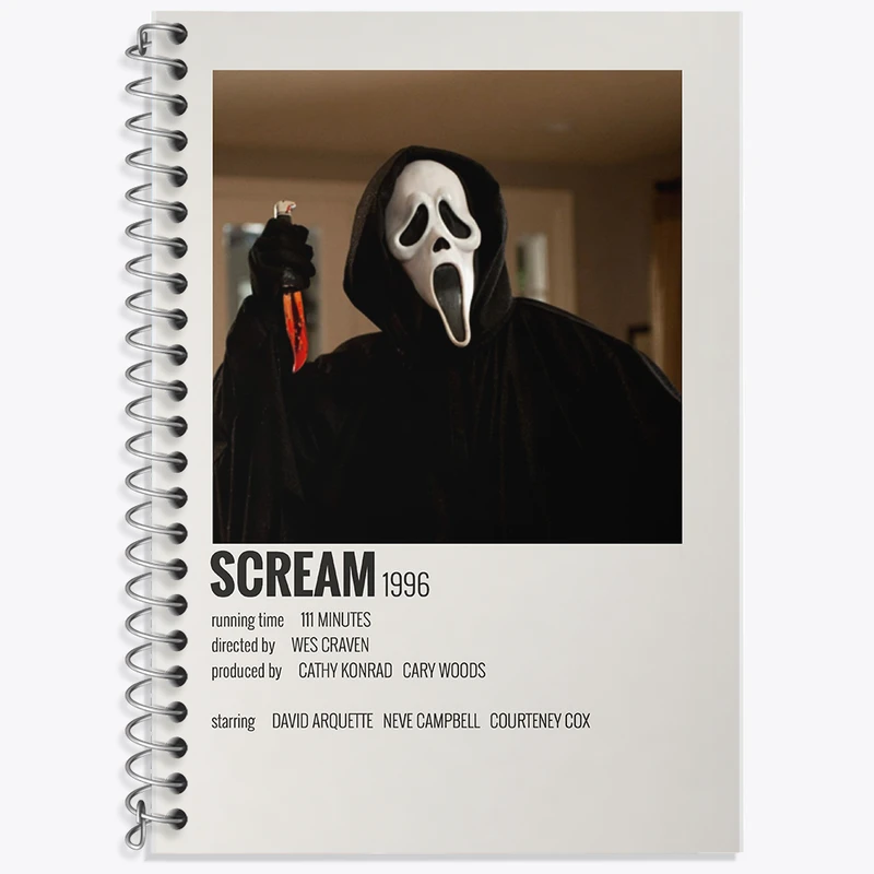دفتر زبان دوخط 50 برگ خندالو طرح جیغ (Scream) کد F13353