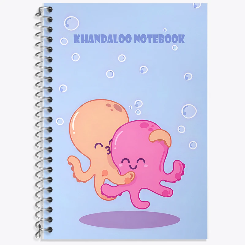 دفتر زبان 50 برگ خندالو مدل دو خط طرح حیوانات بامزه کد N7389