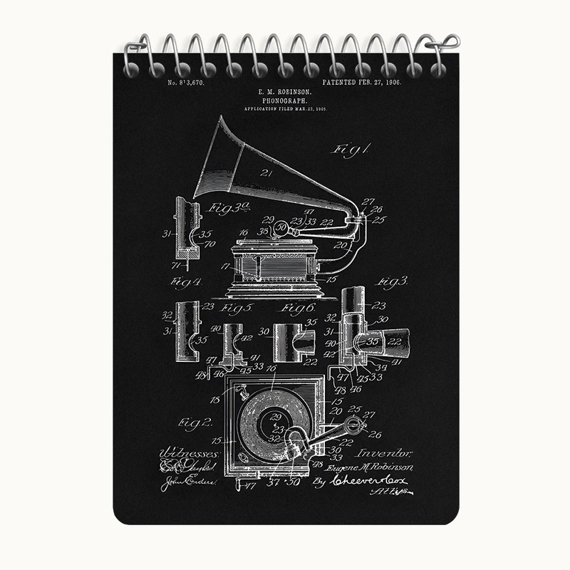 دفتر یادداشت 50 برگ خندالو طرح گرامافون (Gramophone) کد N8096