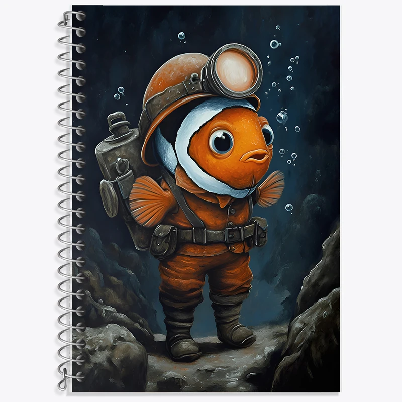 دفتر نت موسیقی 50 برگ خندالو طرح ماهی آتش نشان کد F11789