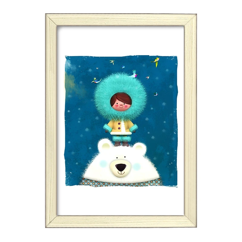 تابلو خندالو طرح خرس و پسر بچه کد F8349