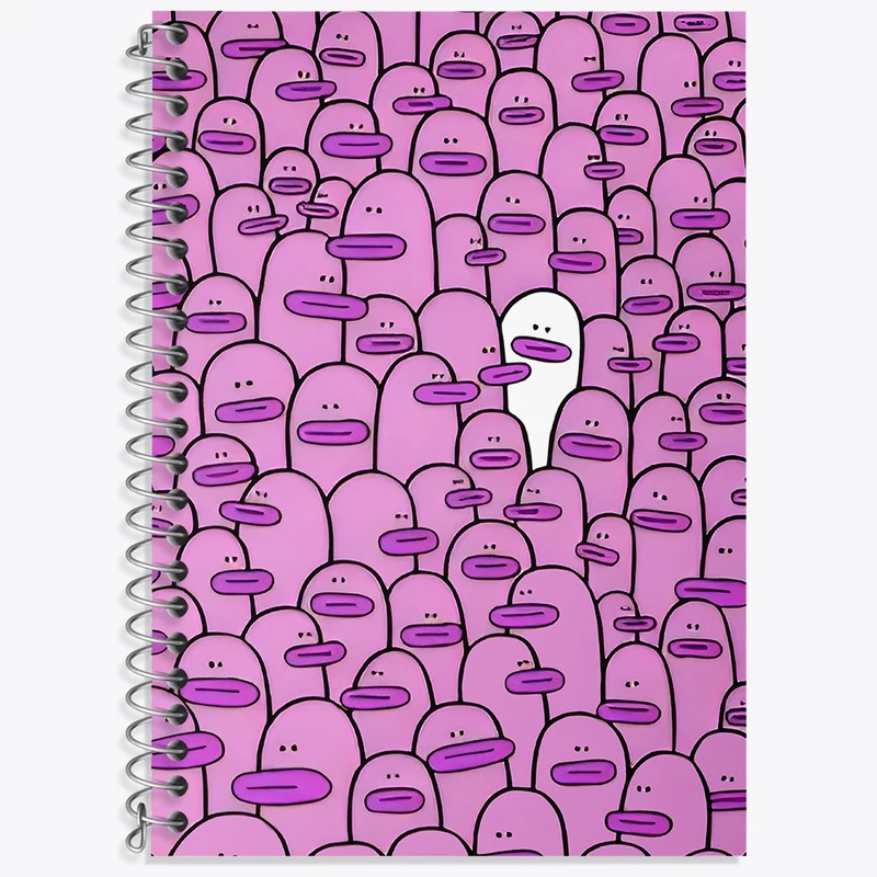 دفتر زبان 50 برگ خندالو مدل سه خط طرح پترن اردکی کد N7083