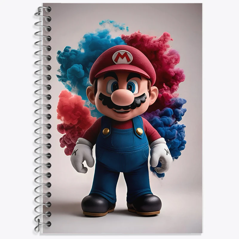 دفتر زبان 50 برگ خندالو مدل دو خط طرح سوپر ماریو (Super Mario) کد F8561