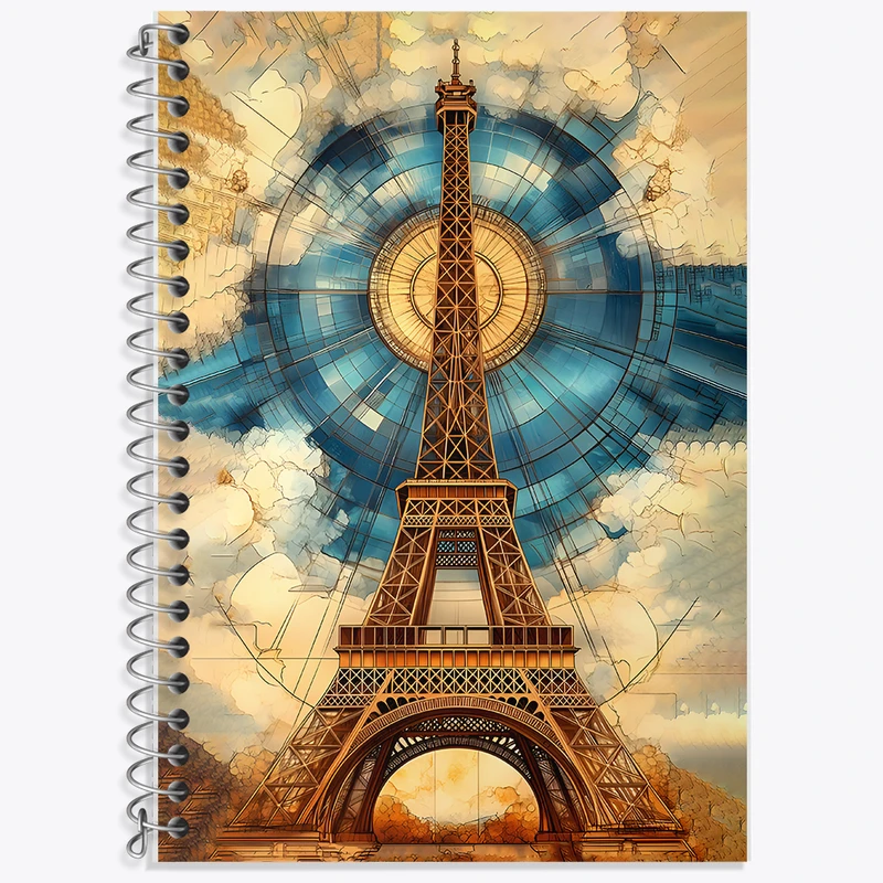 دفتر زبان 50 برگ خندالو مدل دو خط طرح برج ایفل کد F11795