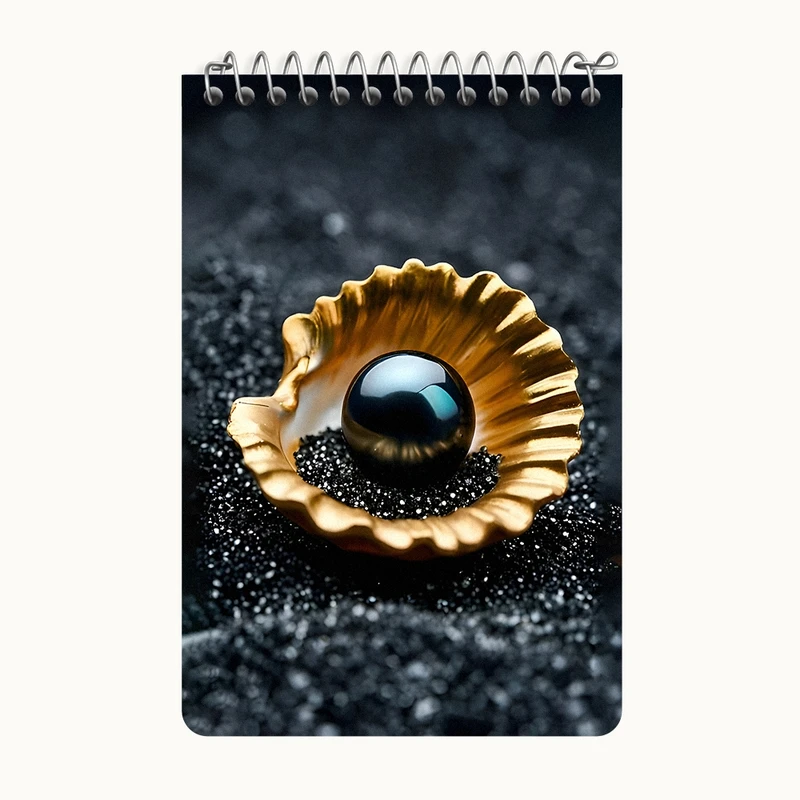 دفتر یادداشت 50 برگ خندالو طرح مروارید سیاه و صدف کد F11522