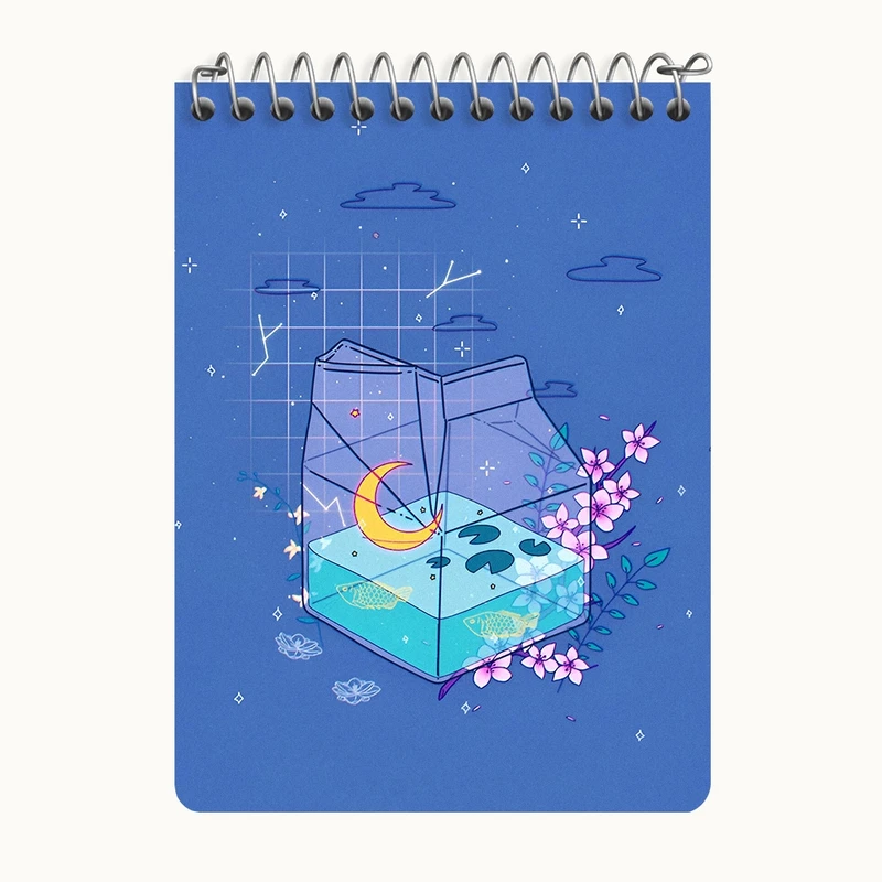 دفتر یادداشت 50 برگ خندالو طرح ماه و ماهی کد N6575