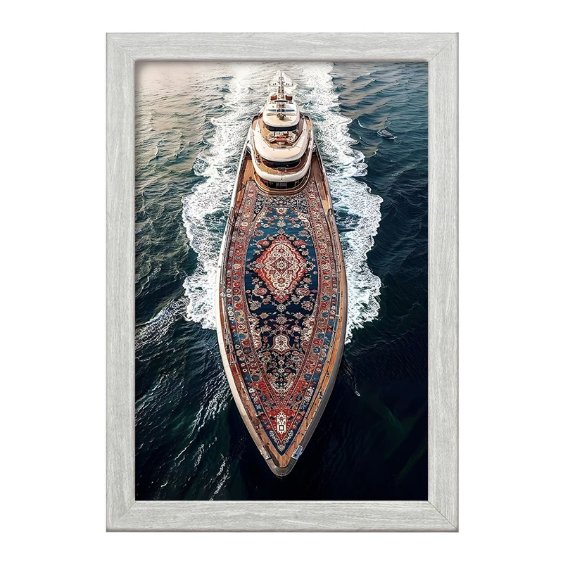 تابلو خندالو طرح کشتی و فرش کد F10703