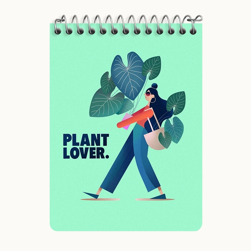 دفتر یادداشت 50 برگ خندالو طرح عاشق گیاه کد N6963