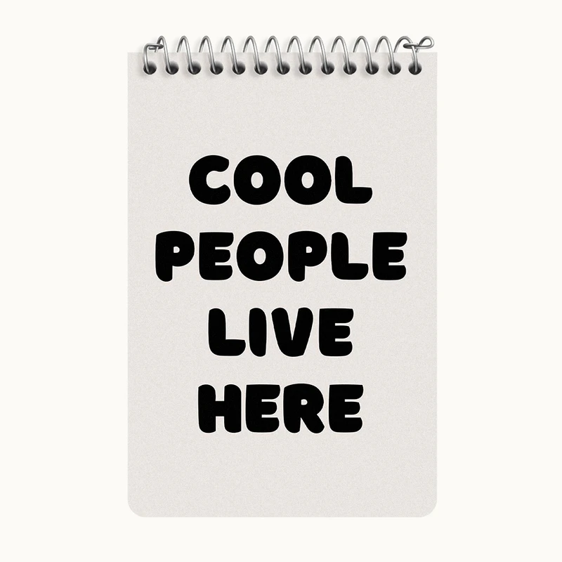 دفتر یادداشت 50 برگ خندالو طرح Cool People Live Here کد F11904