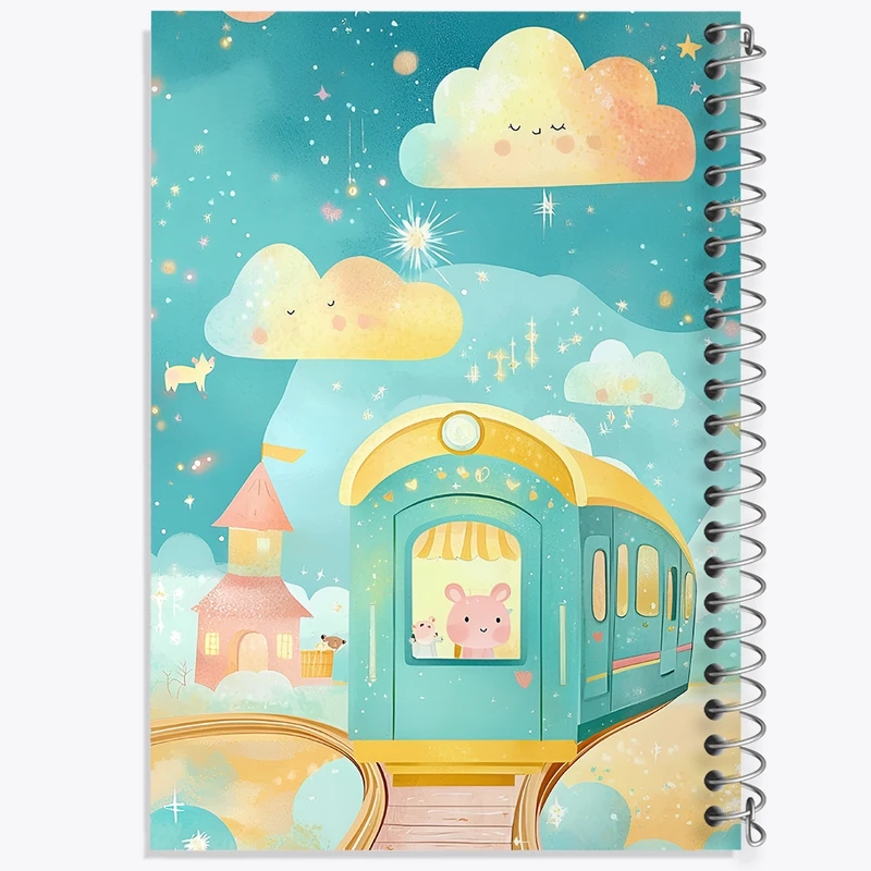 دفتر طراحی 50 برگ خندالو طرح قطار حیوانات کد N6920