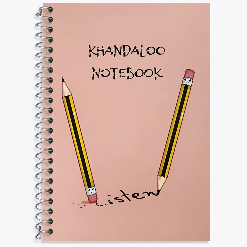 دفتر زبان 50 برگ خندالو مدل سه خط طرح مداد کد N8317