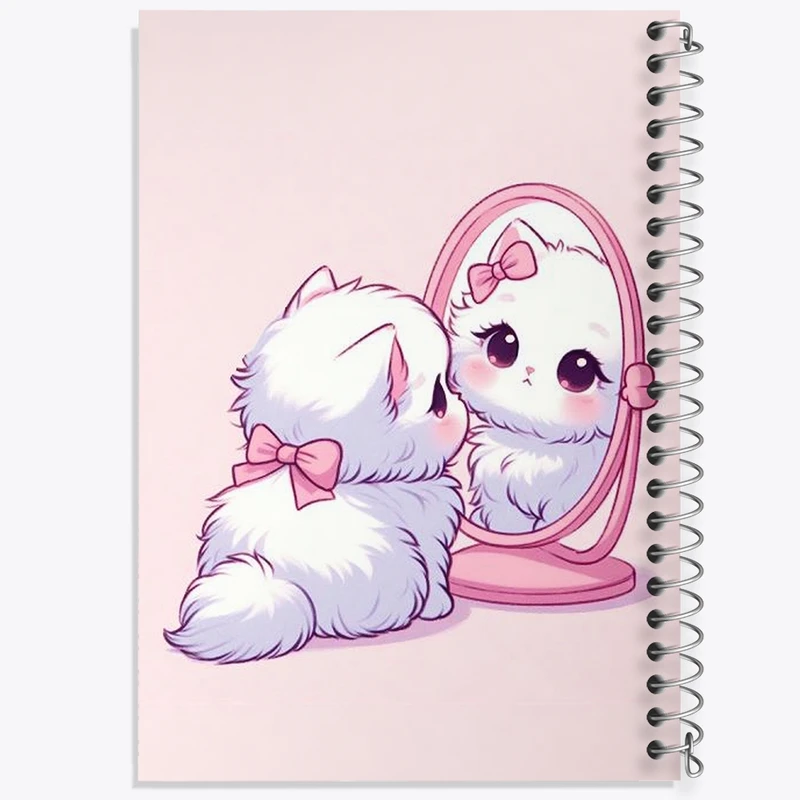 دفتر طراحی 50 برگ خندالو طرح گربه کیوت کد N1846