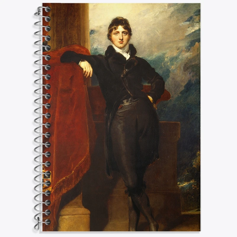 دفتر زبان 50 برگ خندالو مدل سه خط طرح نقاشی لرد گرانویل لوسون اثر سر توماس لارنس کد F12358