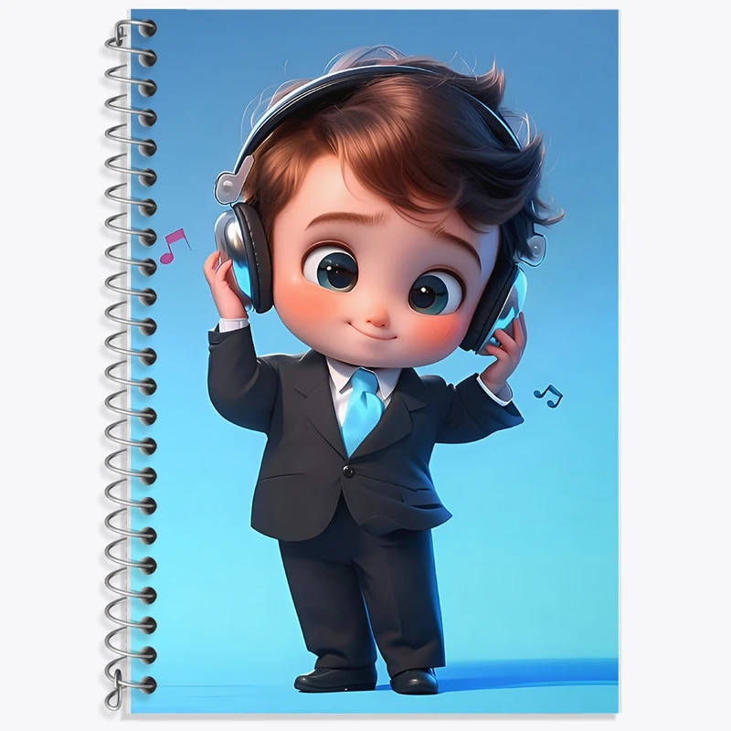 دفتر زبان 50 برگ خندالو مدل سه خط طرح پسر بامزه کد F9911