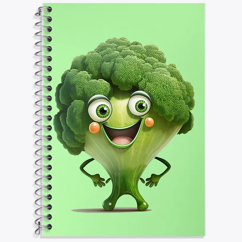 دفتر زبان 50 برگ خندالو مدل دو خط طرح آواکادو بامزه کد F8616