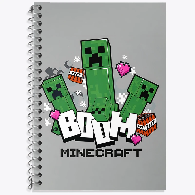 دفتر لغت 50 برگ خندالو طرح بازی ماینکرافت (Minecraft) کد N9116