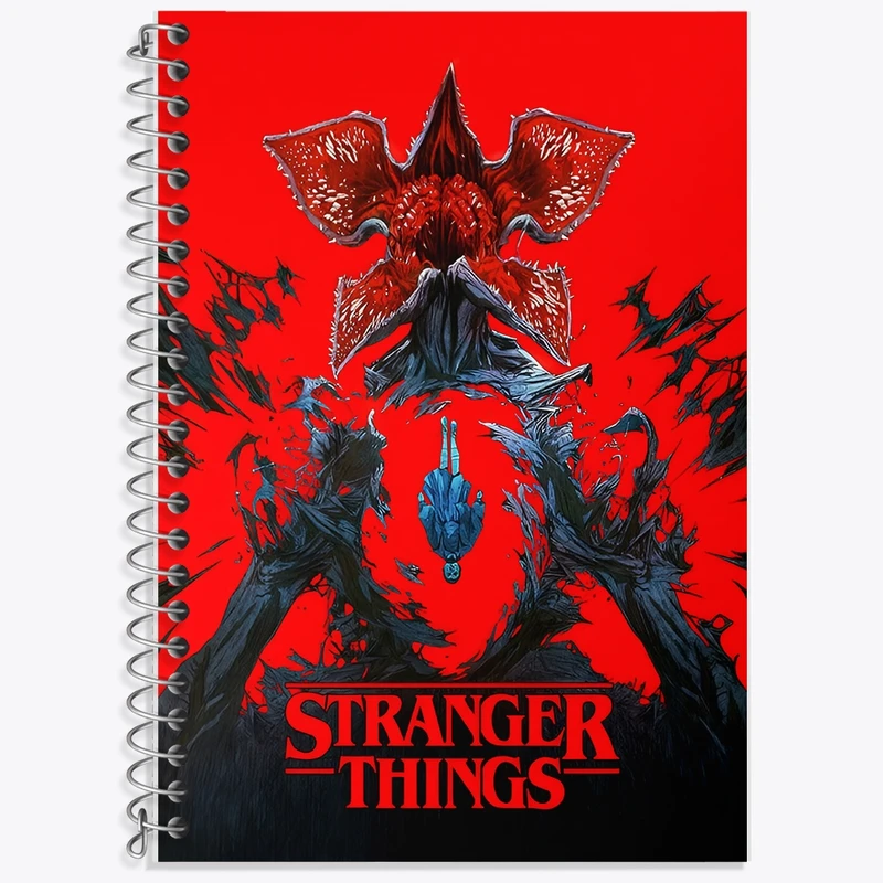 دفتر زبان 50 برگ خندالو مدل سه خط طرح استرنجر تینگز (Stranger Things) کد F10162