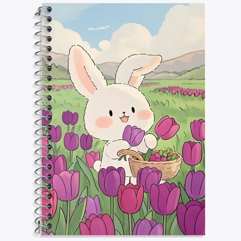 دفتر زبان 50 برگ خندالو مدل دو خط طرح خرگوش کیوت کد N9155