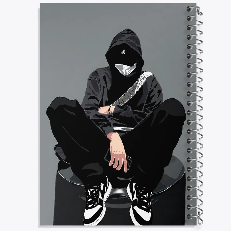 دفتر مشق 100 برگ خندالو طرح پسرانه مینیمال کد F3235