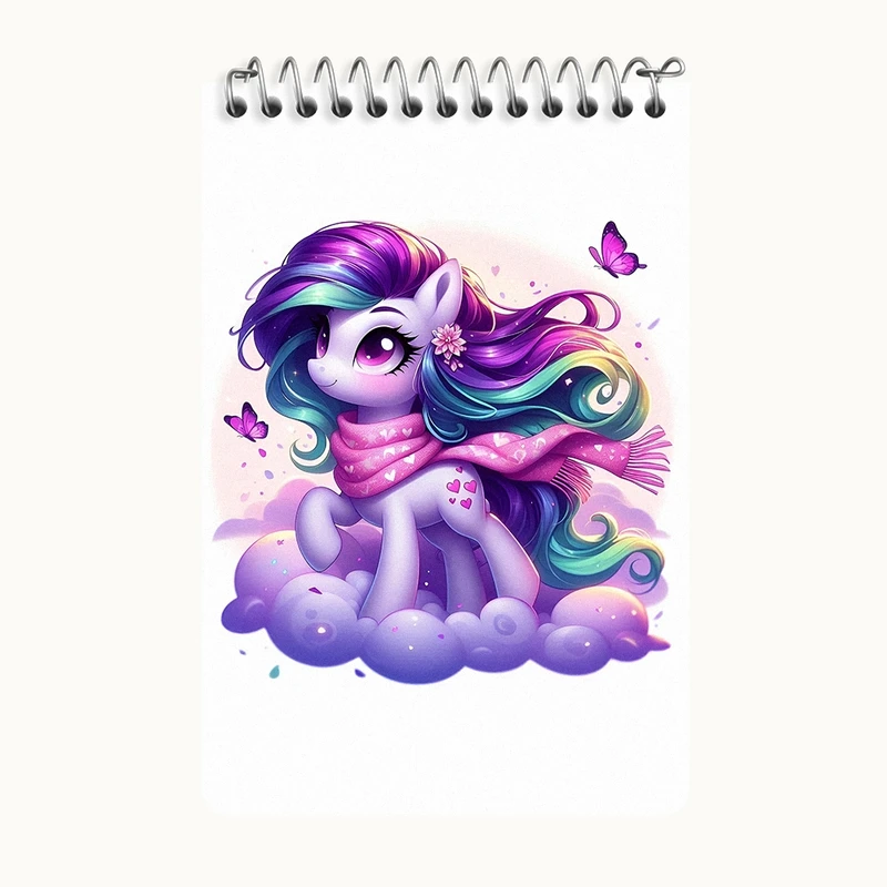 دفتر یادداشت 50 برگ خندالو طرح اسب تک شاخ کیوت کد F5354