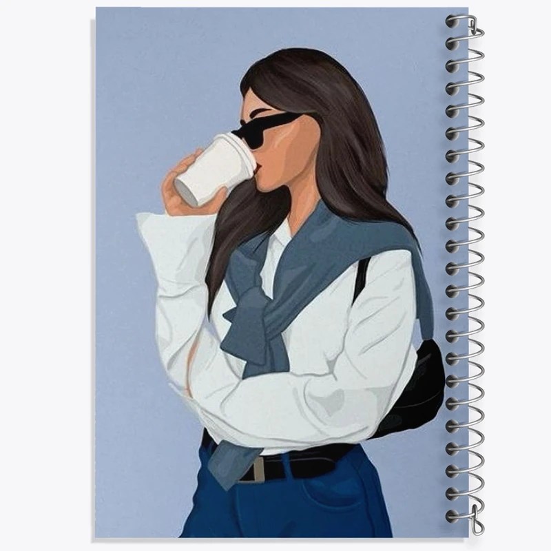 دفتر مشق 100 برگ خندالو طرح دخترانه مینیمال کد F3683