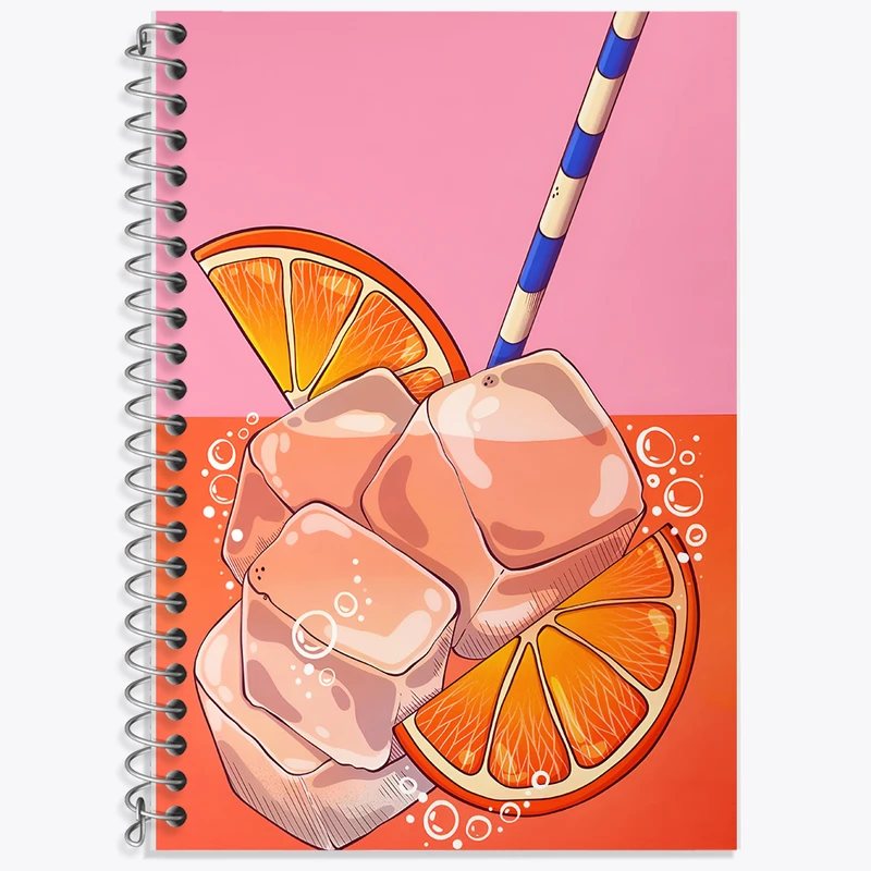 دفتر زبان 50 برگ خندالو مدل دو خط طرح آب پرتقال کد F10430