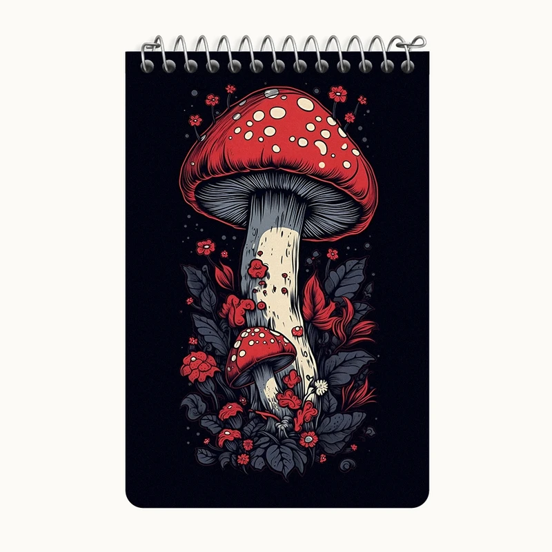 دفتر یادداشت 50 برگ خندالو طرح قارچ کد F4313