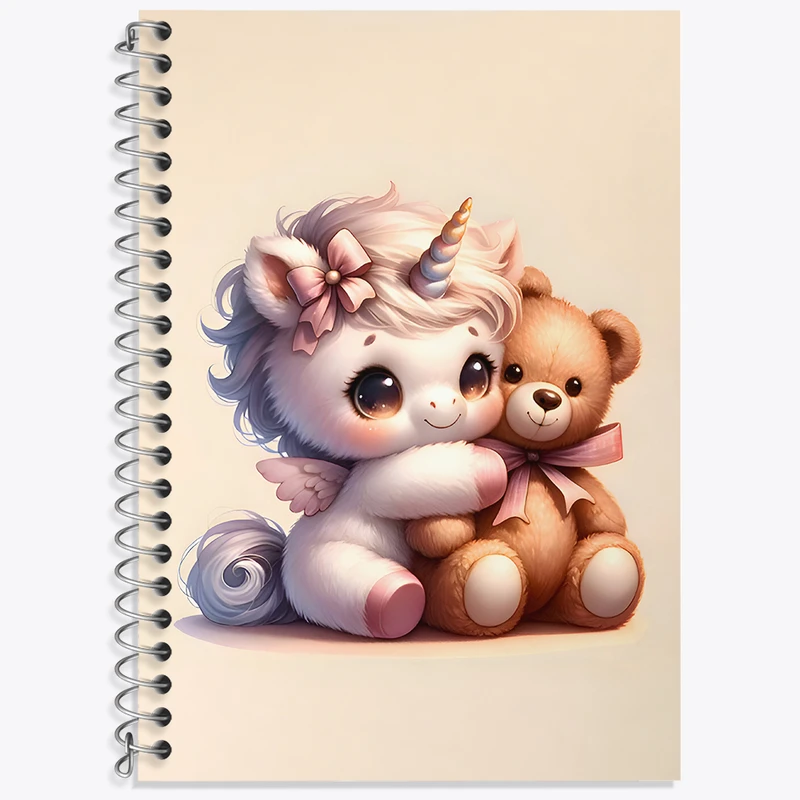 دفتر نت موسیقی 50 برگ خندالو طرح اسب تک شاخ و عروسک خرسی کد N6492